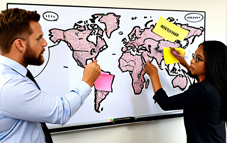 **
"Marketing team brainstorming session, diverse group collaborating around a large concept map displayed on a whiteboard, sticky notes and markers visible, modern office environment, focus on visual collaboration."
**