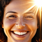 **Image Prompt 1:** A radiant sun shining down on a happy face, symbolizing "Kundenzufriedenheit" (customer satisfaction). The style should be bright and cheerful.