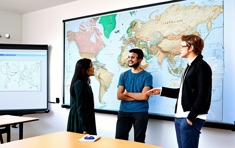 **

"A diverse group of German university students, fully clothed in casual but professional attire, collaborating on a large concept map projected onto a smartboard in a bright, modern classroom setting. The concept map visually connects terms related to "Die Vorteile des Konzeptmappings im Unterricht" (The Benefits of Concept Mapping in Education). Safe for work, appropriate content, academic setting, perfect anatomy, natural proportions, professional digital art, high quality."

**