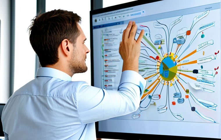 Business Application of Mind Mapping**
"A professional project manager in a modern Berlin office, fully clothed in appropriate business attire, is reviewing a digital mind map on a large monitor. The mind map displays project milestones and tasks. The environment is clean and organized with natural lighting. safe for work, professional, appropriate content, perfect anatomy, natural proportions, well-formed hands, proper finger count, modest clothing, high quality, professional photography."
**