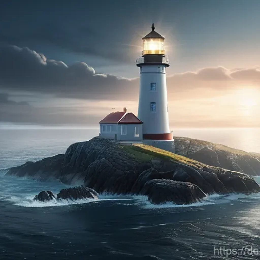 개념 맵의 효과적인 구성 요소 - The Guiding Light of Idea Clarity**
An illustrative image depicting a radiant lighthouse standing t...